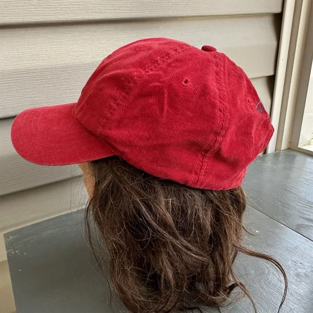 Polo Golf Ralph Lauren Cap Hat Red Corduroy The Peninsula Club NC Adjustable